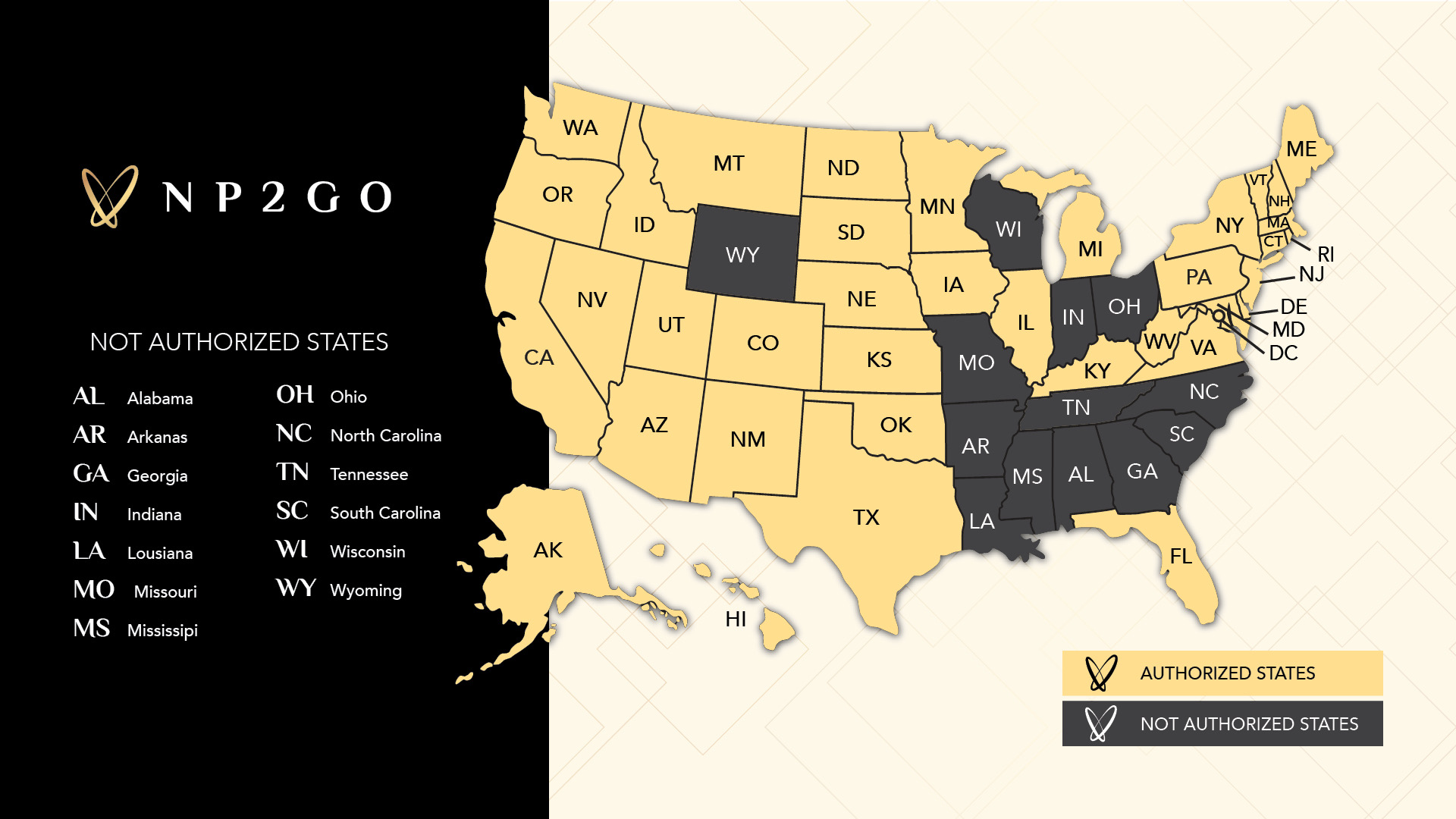 24-08-01 - NP2GO - Authorized Map Horizontal V32 Authorized States Map