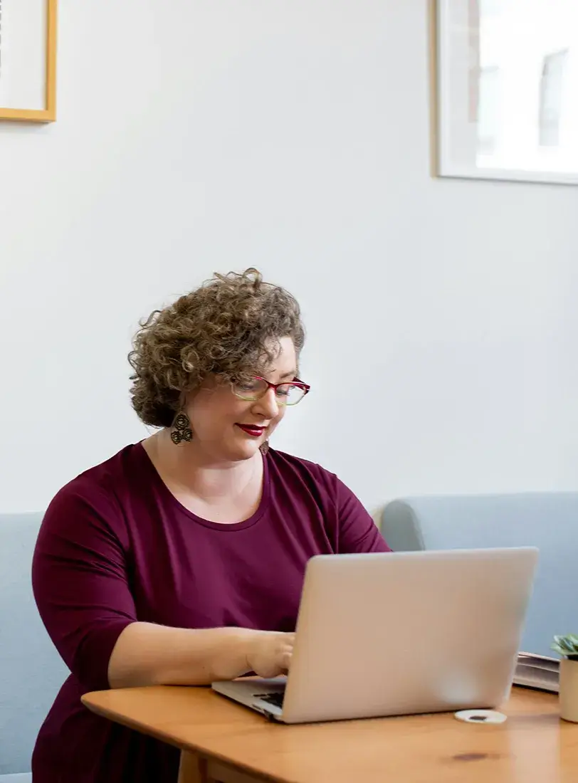 A woman on a virtual call for semaglutide for weight loss OKC