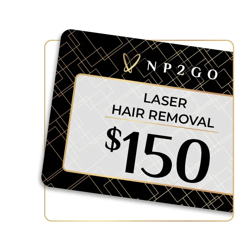 Laser-Hair-Rem Laser Hair Removal NP2Go gift card - $150