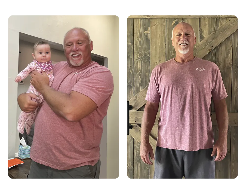 Bruce has lost 50 lbs. - NP2GO before after slide 1